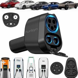Aurisyn 2-in-1 CCS1 & J1772 to NACS Tesla Charging Adapter
