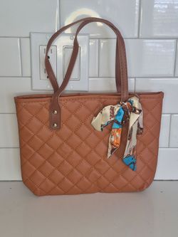 No Brand Womens Brown Hand Bag Faux Leather Medium Size