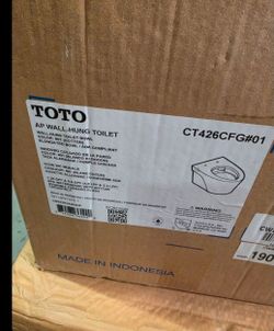 TOTO AP Wall Mounted Elongated Chair Height Toilet Bowl Only with Skirted Design and CeFiONtect - Less Seat