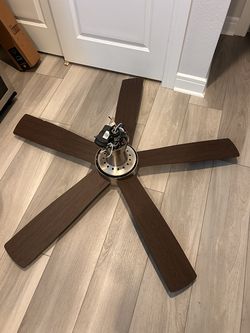 Hampton Bay Fanelee 54 in. Brushed Nickel Smart Ceiling Fan with Light Kit and Remote