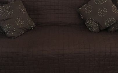 Quilted Furniture Protector Sofa Couch Pets Slip Cover Brown