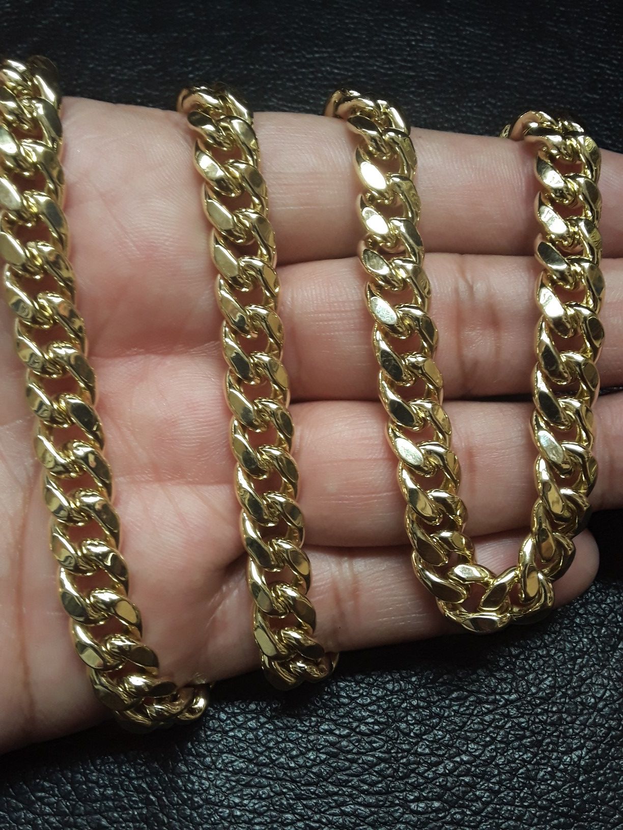 14k Miami cuban link chain Italian gold 26" long