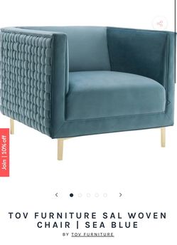 Brand new Sal Woven chair seal blue