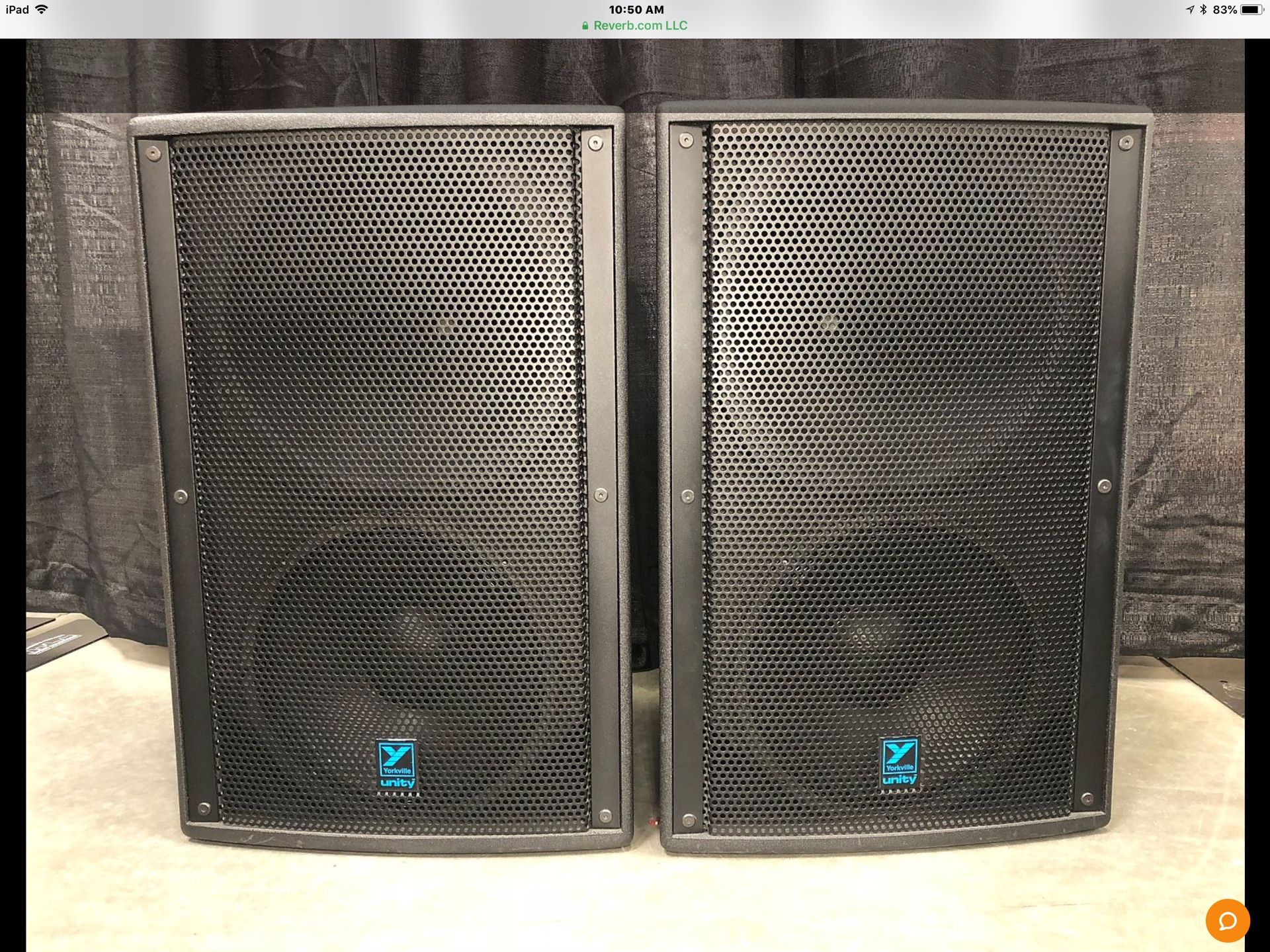 Yorkville Unity U15P 900W active tri-amp speakers (pair)