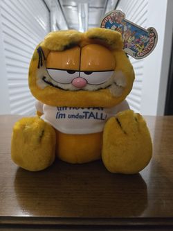 Vintage Garfield I'm Not Fat Plush Soft Toy Dakin 1981 80s