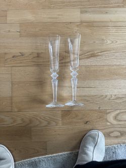 Baccarat Mille Unit Champagne Flutes Set Of 2