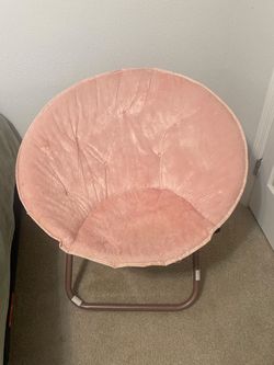 Pink Faux Fur Saucer Chair