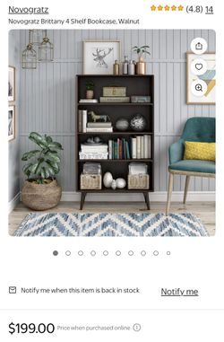 Novogratz 4-shelf Bookcase NEW IN BOX