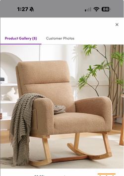 New in box Wasilewski Ro cking Ch air For Living Room with Solid Wood Leg khaki, LN-172TD-khaki