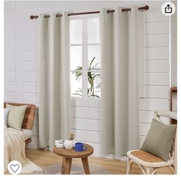 Single Panel Room Darkening Curtain Beige