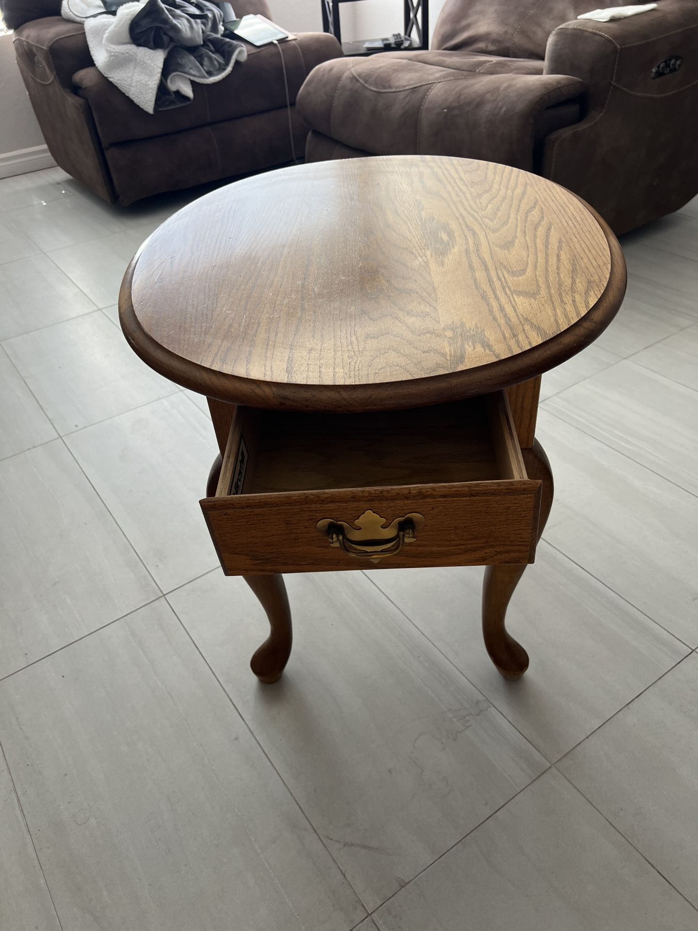 Solid Oak End Table