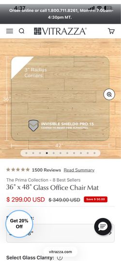 Glass Office Chair Mat 36" x 48"