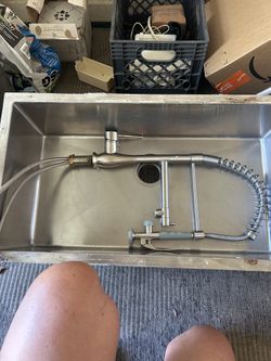 Stainless under mount sink and faucet