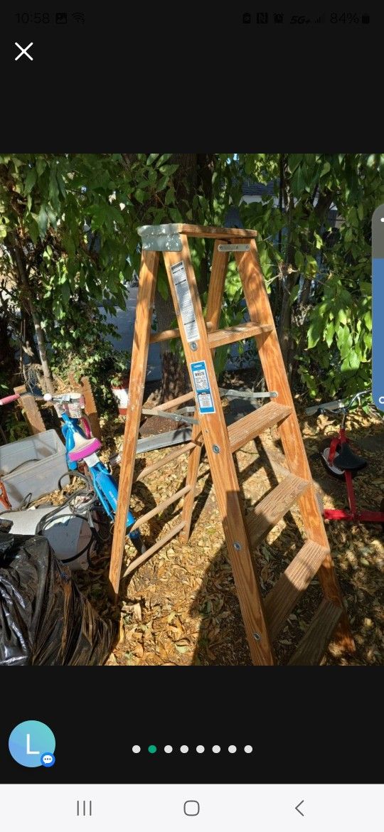 Werner Model WH376 wood Ladder 250 Lb