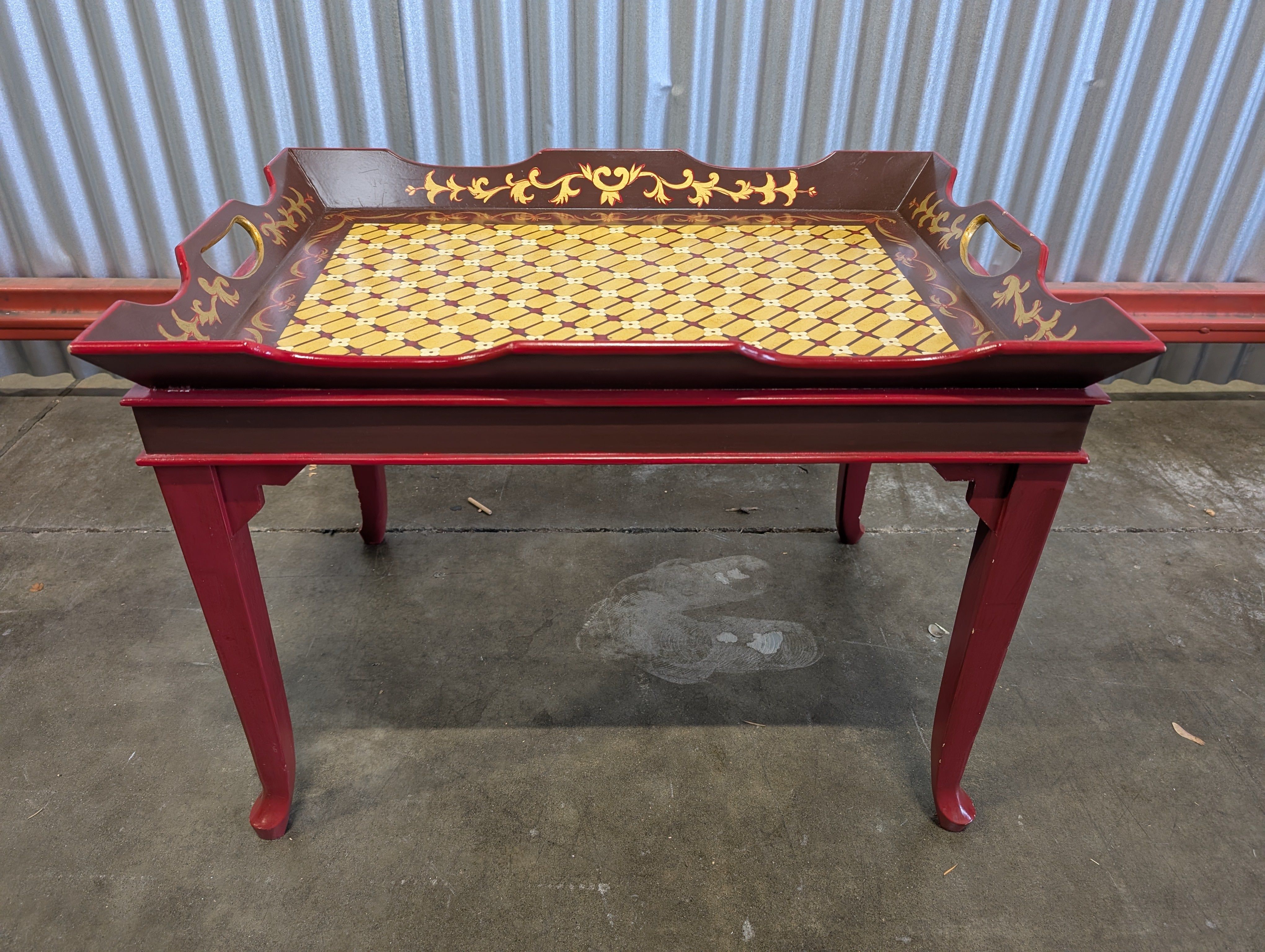 Ornate Decorative Serving Tray with Stand