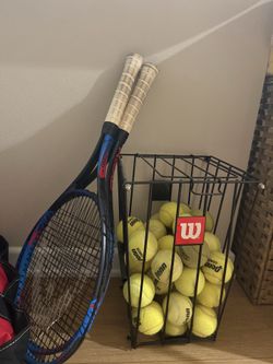 Tennis Bundle – 2 Head Rackets + Wilson Ball Hopper + Tennis Balls