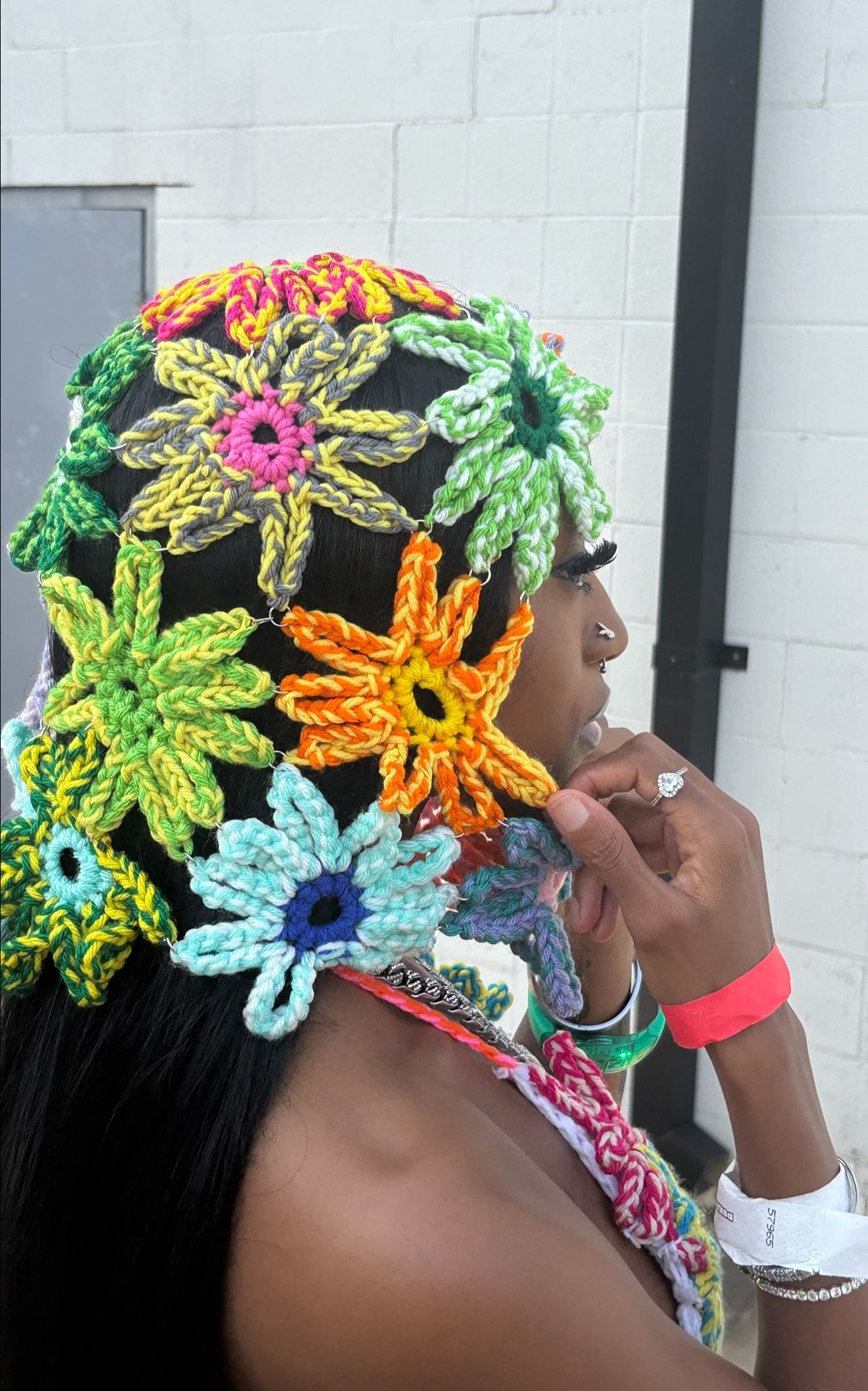 Crochet Flower Ski Mask