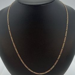 14k Gold Two Tone Figaro Chain. New. 