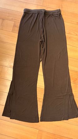 Out From Under Urban Outfitters Brown Ribbed Split Hem Flare Lounge Pants Medium