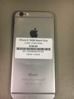 iPhone 6 16GB Space Gray Unlock for all carriers