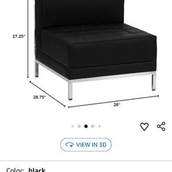 Black Leather Soft Chair 