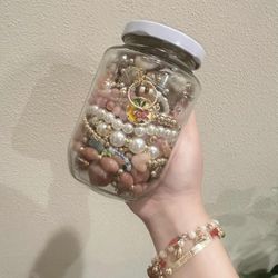 Mystery Jewelry Jar⭐️ Gold, Pearl, Silver Jewelry( read the description)💗