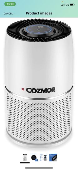 Cozmor Air Purifier for Home Large Room with Auto Sensor and HEPA H13 Filter - with CleanFuse Technology,Child and Pet Friendly - Reduces Odors, Mold