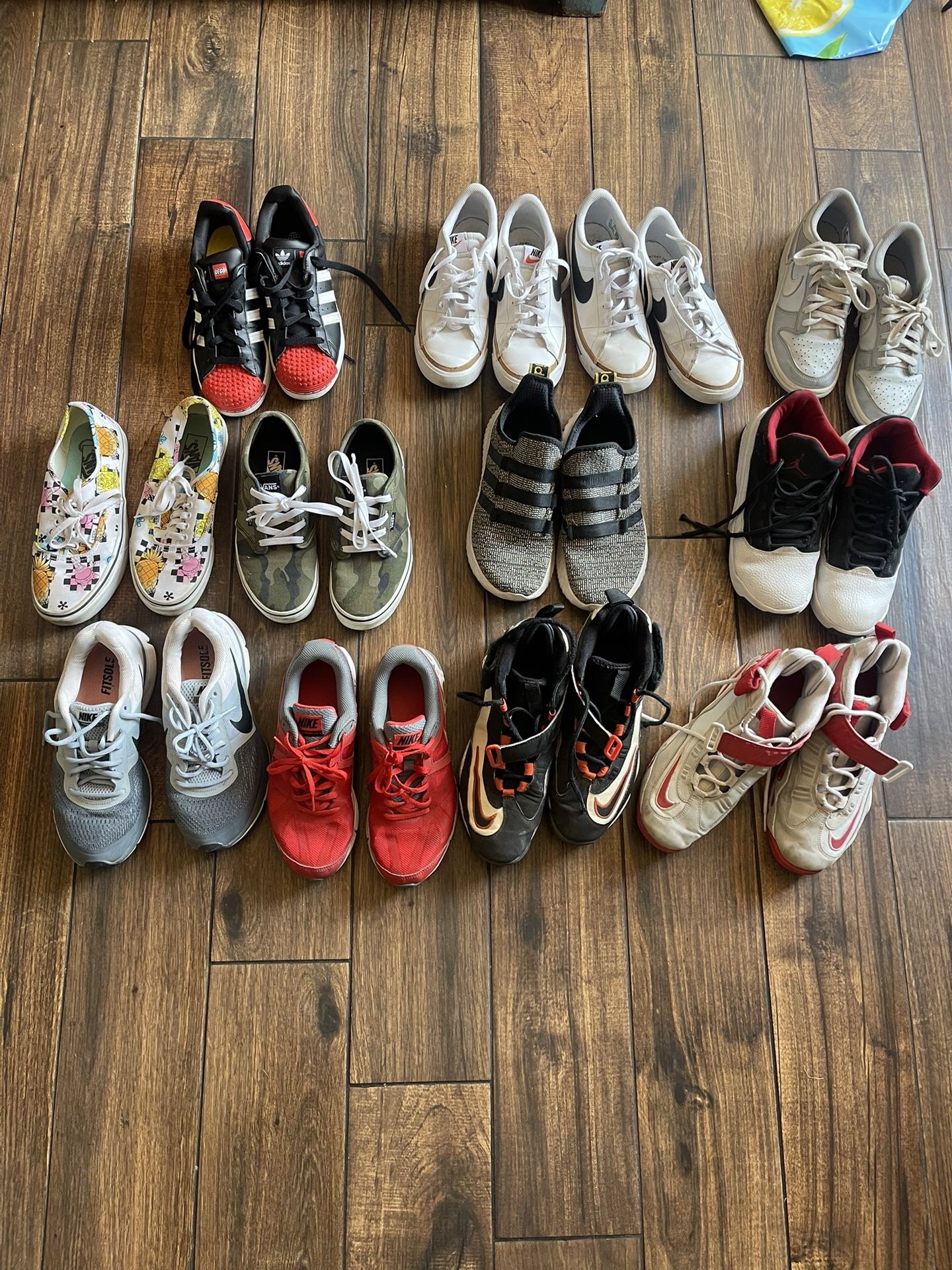 Nike, Adidas And Vans Youth Size Shoes Used