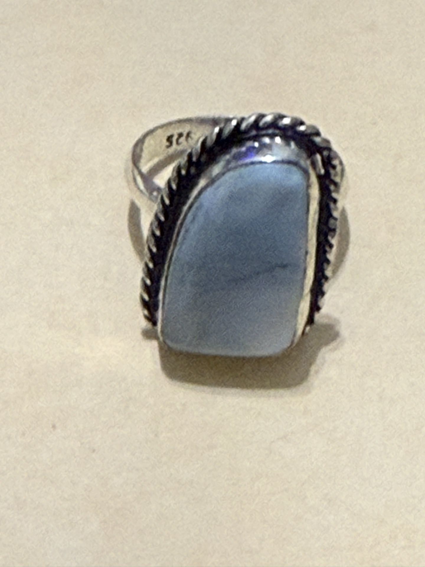 Size 6 Larimar Sterling Silver Ring
