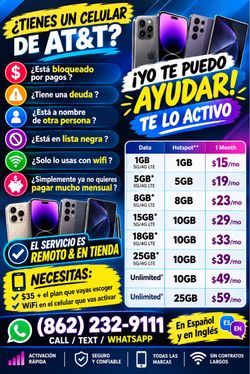 Solo teléfonos de AT&T / only AT&T phones