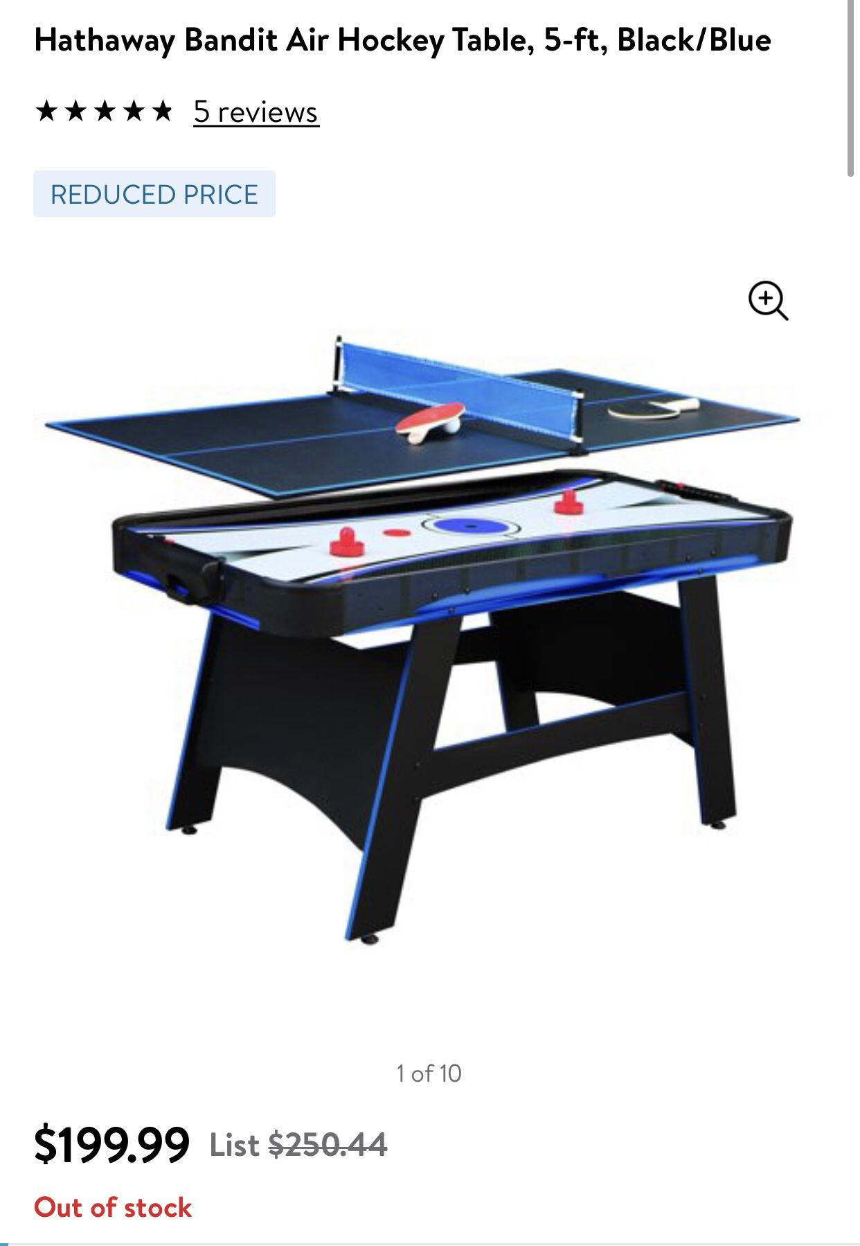 Hathaway Games 5' Two Player Air Hockey Table with Manual Scoreboard