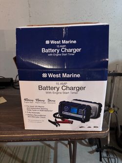 West Marine 15A Battery Charger with 40A Engine Start Timer