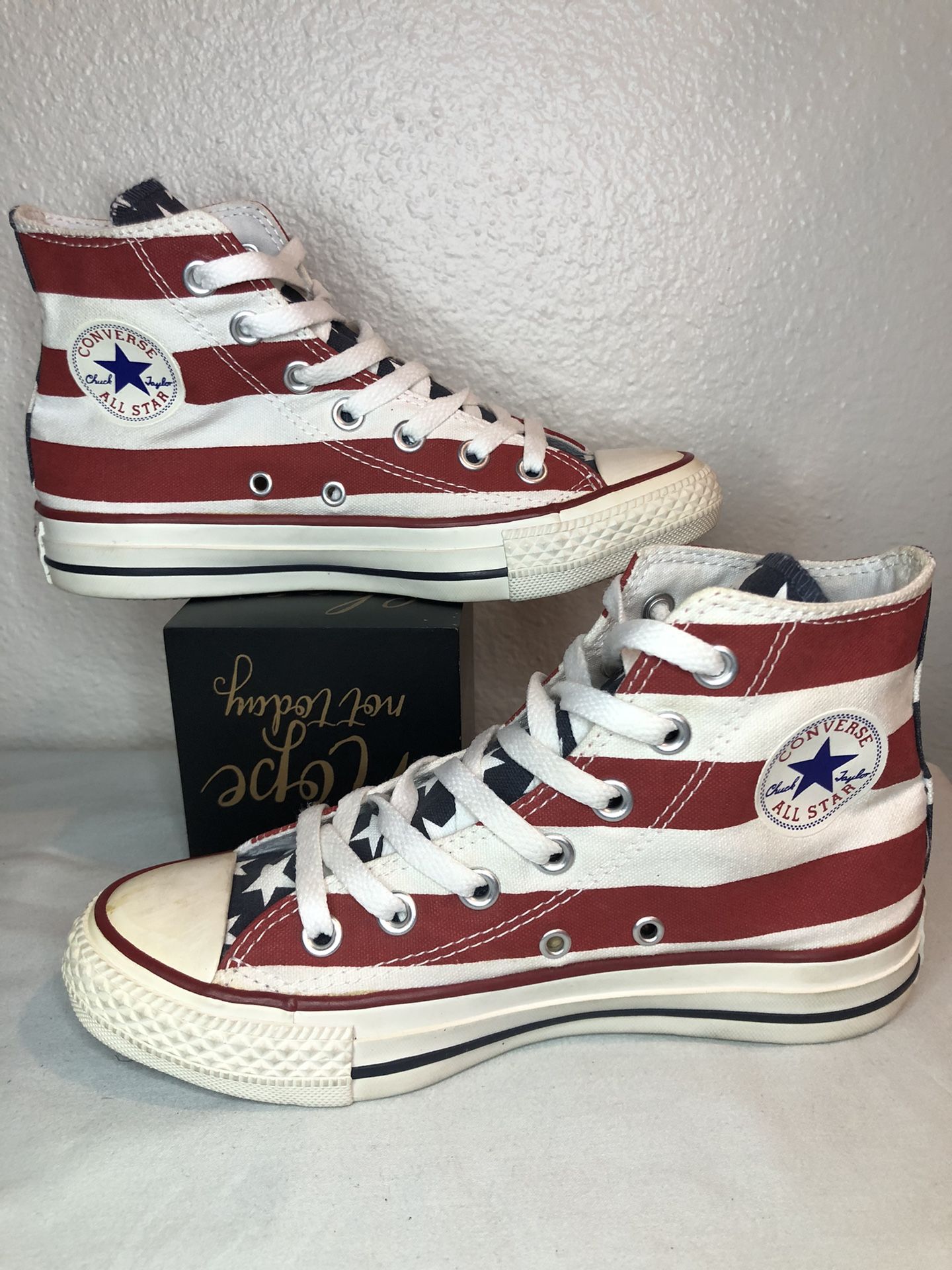 Converse Chuck Taylor All Star High Top USA American Flag Stars Women’s Size 5.5