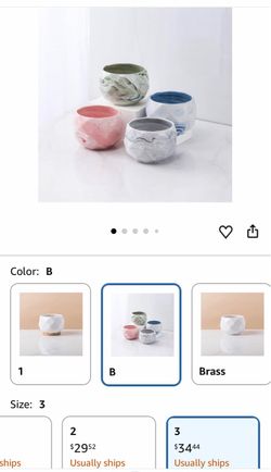 Marble Ceramic Planter Pots Set of 3