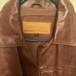 Men’s leather timberlands  Jacket 