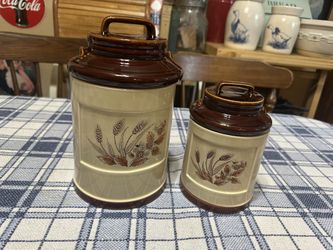 Vintage Ceramic Milk Can Themed Canister Set