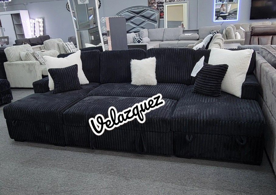 ✅️✅️3-Piece Black  color Convertible Sectional✅️✅️