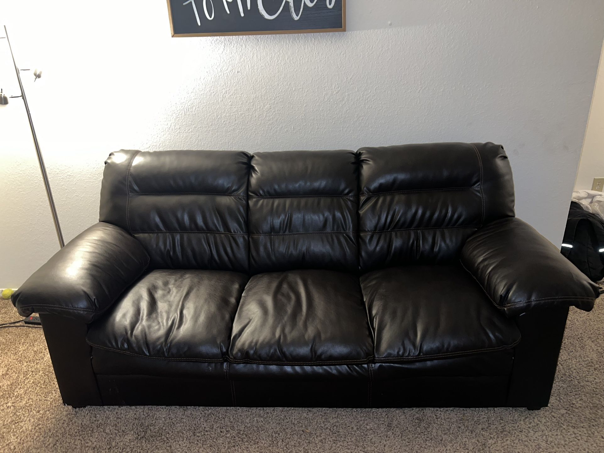 Dark Brown Leather Couch