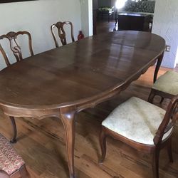 Antique original unique brand made in New Hampshire solid mahogany 108 “ Long .........  6 Chairs 