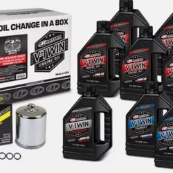 Maxima Synthetic 20W50 3 Hole Oil Change Kit Chrome Filter 