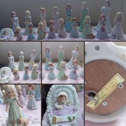 1981 ENESCO Pretty Growing-Up Birthday Girls 0 thru 16 Porcelain Figurines 