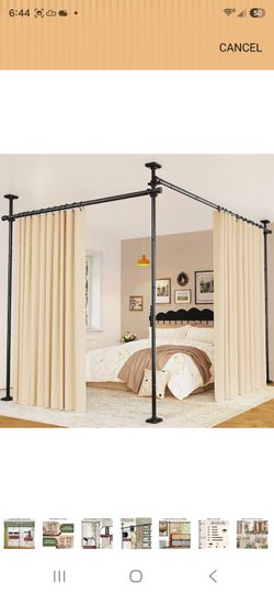 Room Divider- Room Separator- Tension rod supported