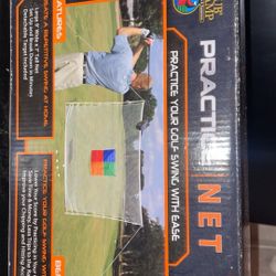 practicing golf net