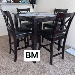 Brown Table 4 Chairs New In Box Dining Room 