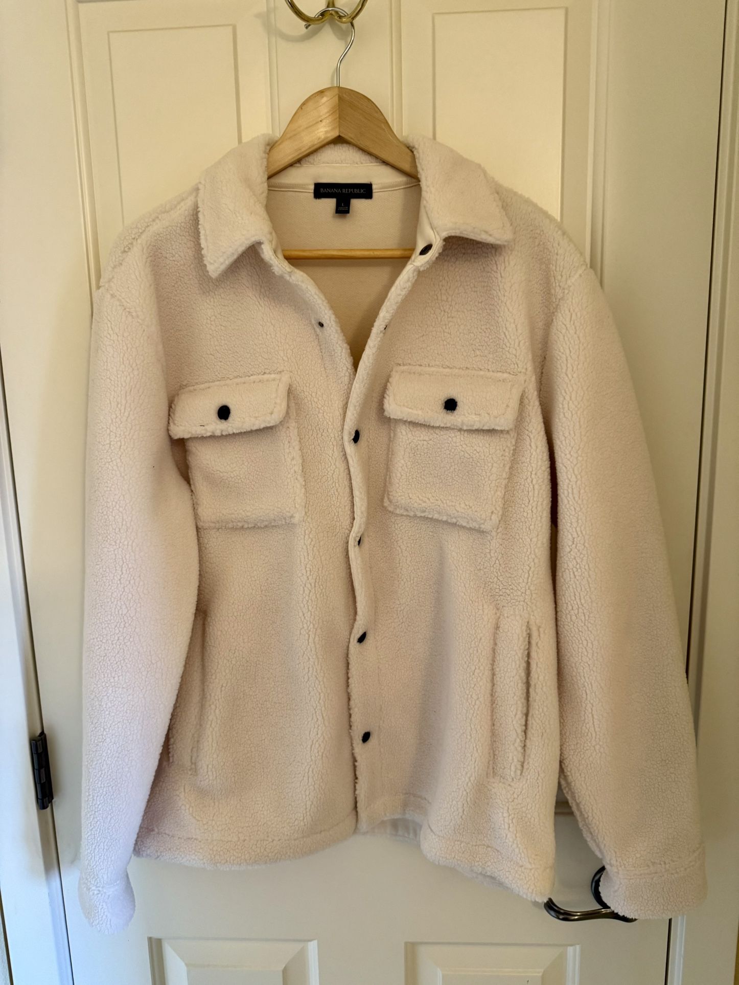 Men’s Banana Republic White Sherpa Coat