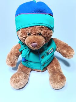 L.L. Bean Teddy Bear Plush with Vest and Hat