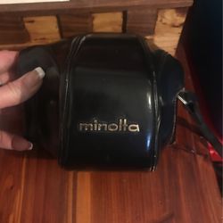 Minolta Camera With Leather Case