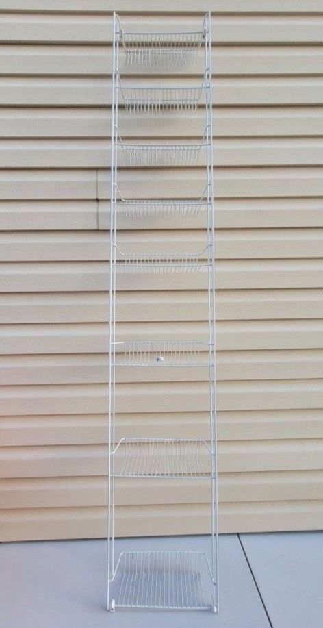 Everbilt White 8 Tier Metal Wire Basket Mounted Storage Rack
