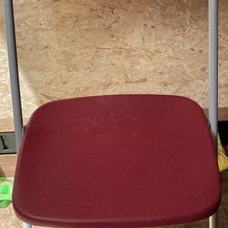 29 - Used Red Plastic Folding Chairs, $15 Each