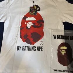 Bape red camo tee